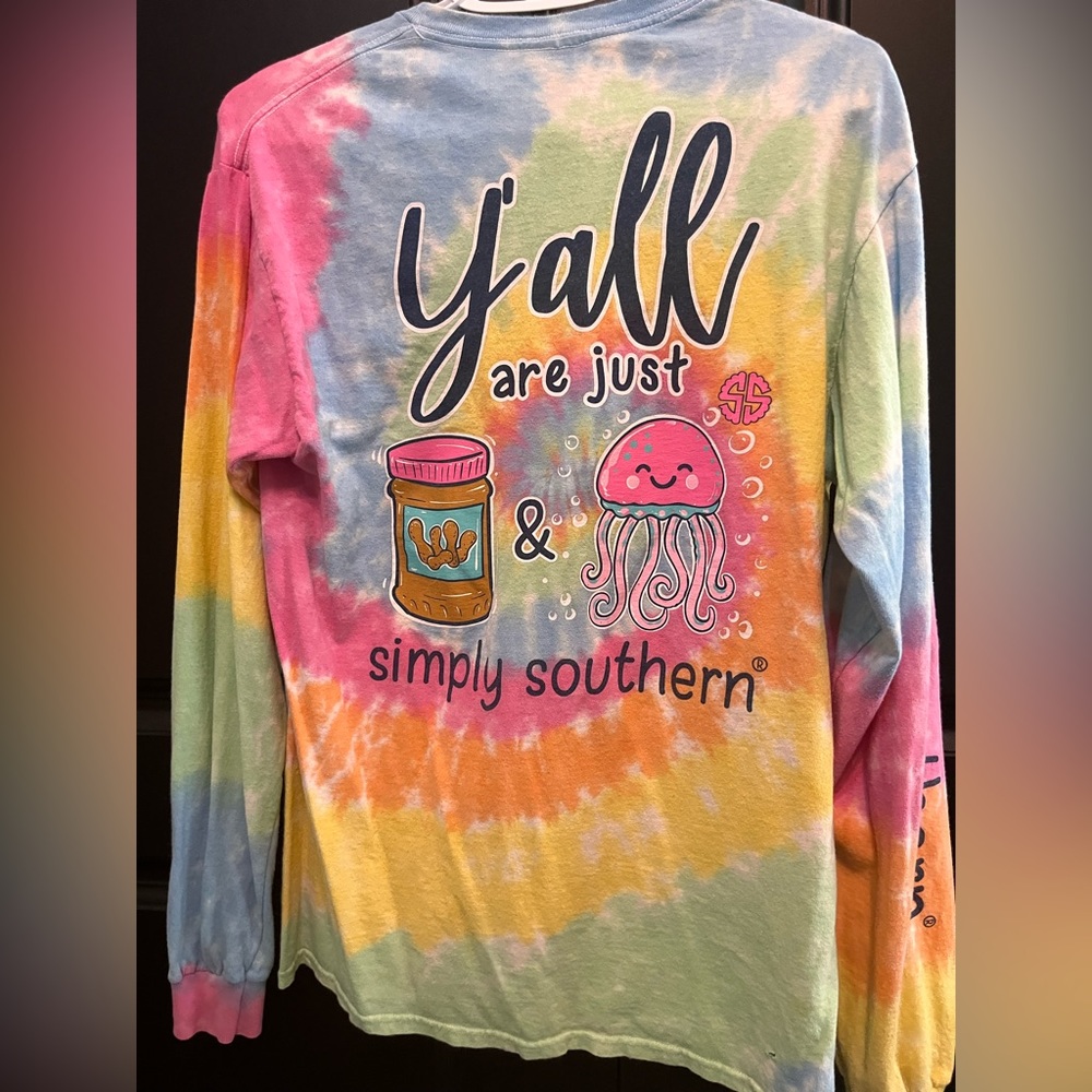 Simply Southern, long sleeve tie dye t-shirt, M